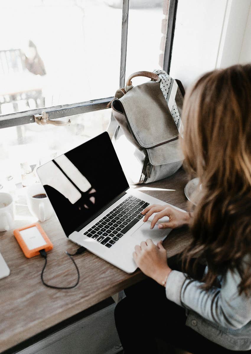 woman working hard