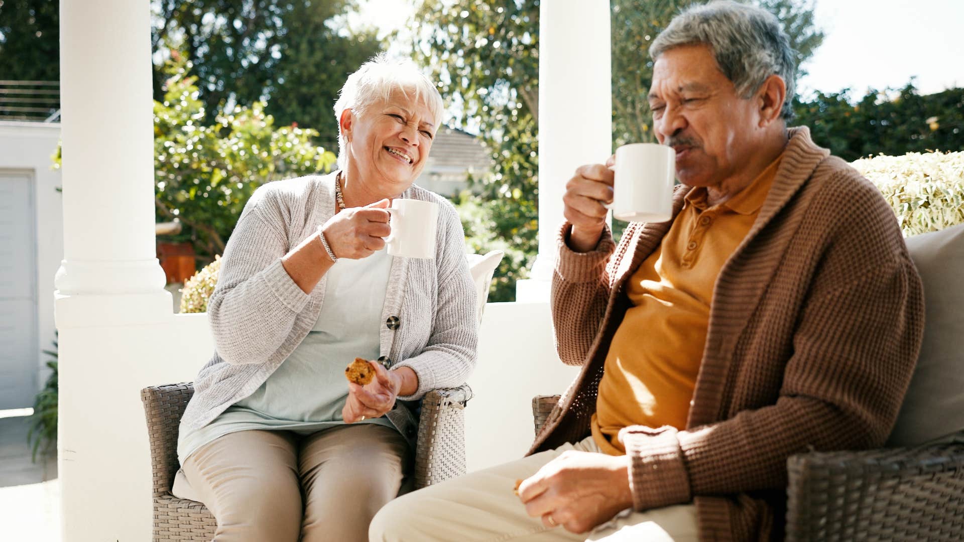 Woman smiling with her husband in a second home.