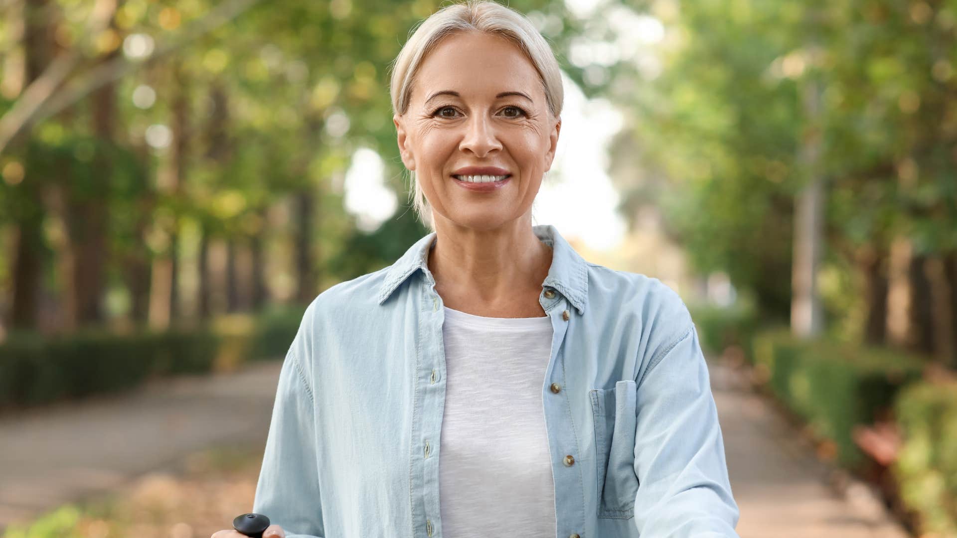 Woman enjoying the freedom of time outside.