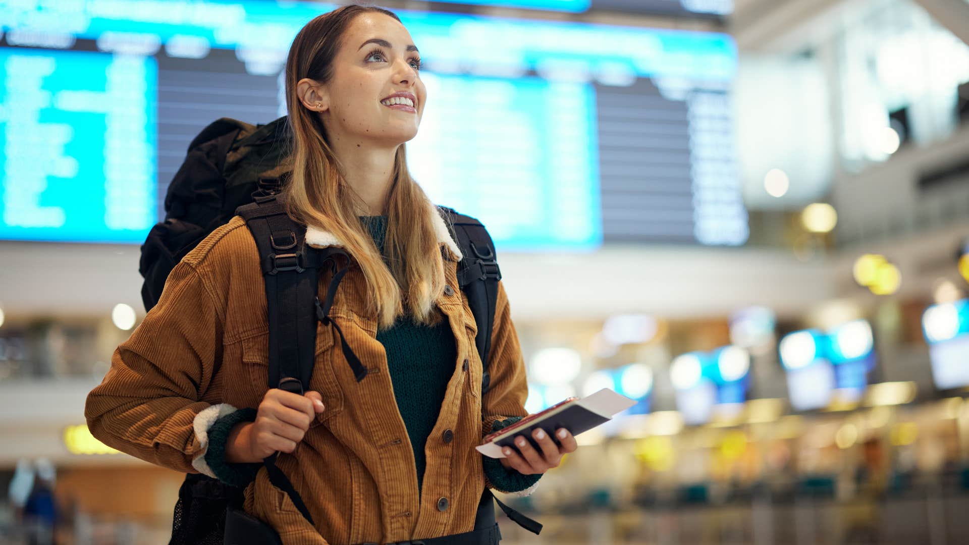woman using TSA Precheck in the airport