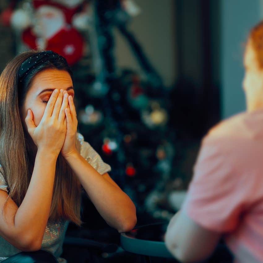 mindless person saying you're going through a phase to depressed person