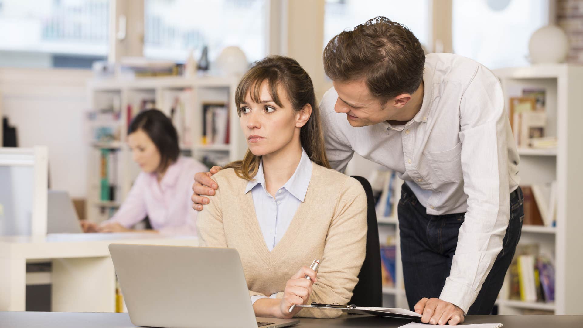 man who wants to date woman he works with as he must handle the inevitable