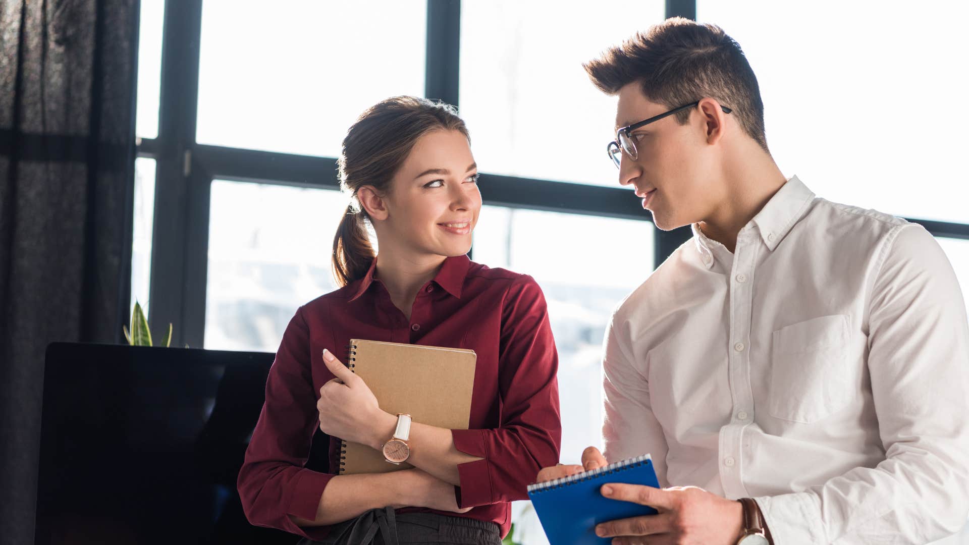 woman who wants to date man she works with so they use caution tape