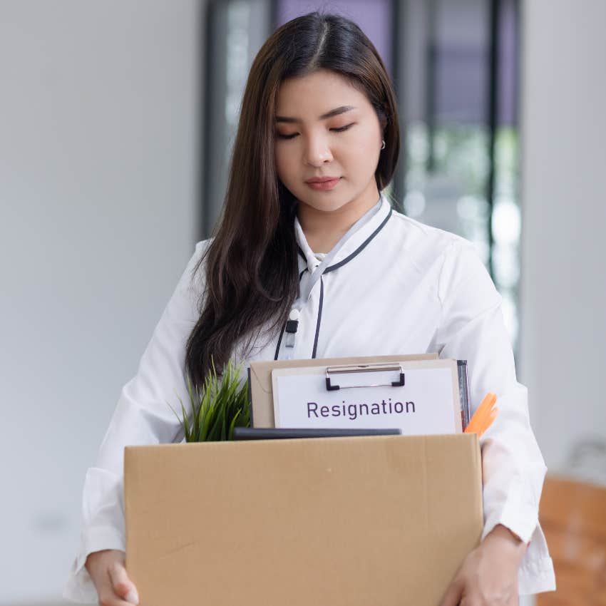 woman whose job broke up with her