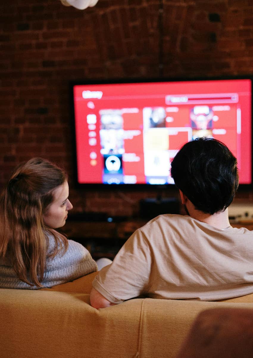 couple watching TV together