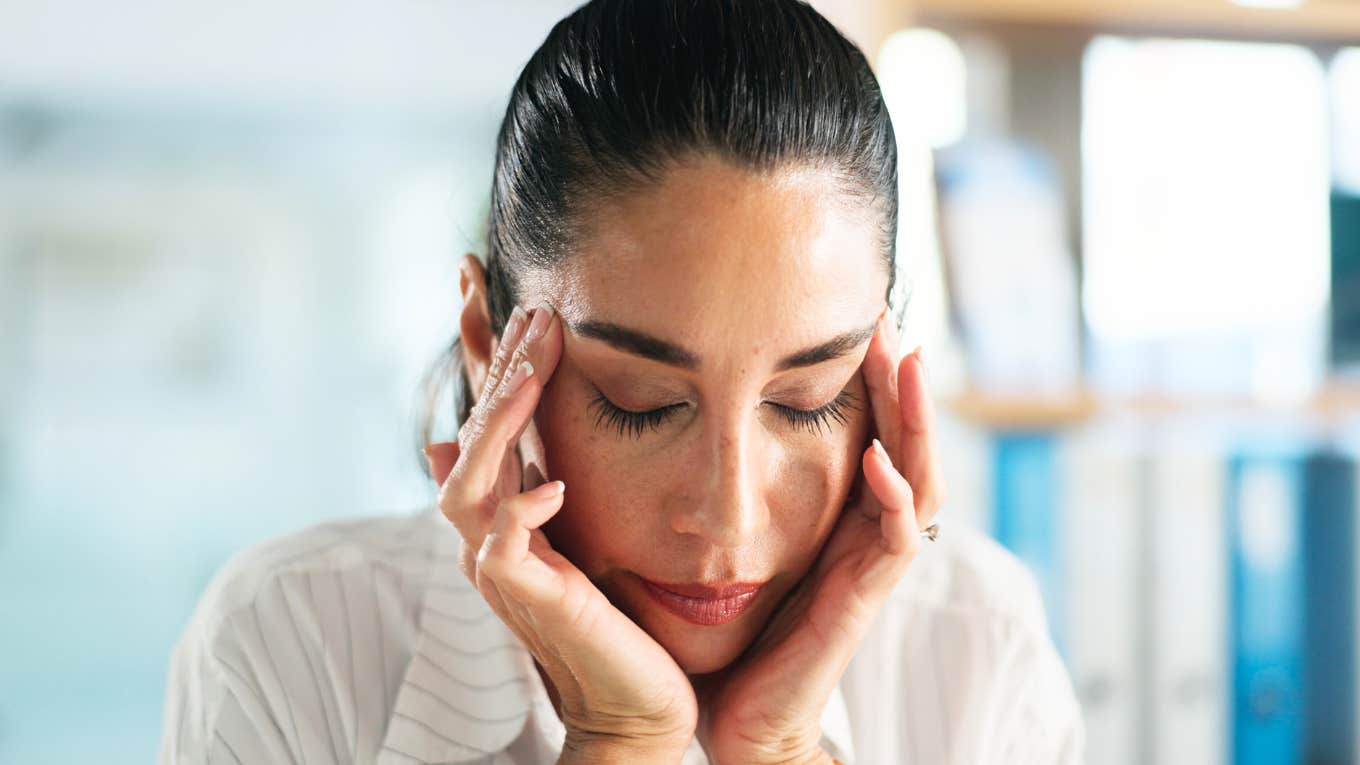 Woman feeling frusterated that nobody wants to work with her. 