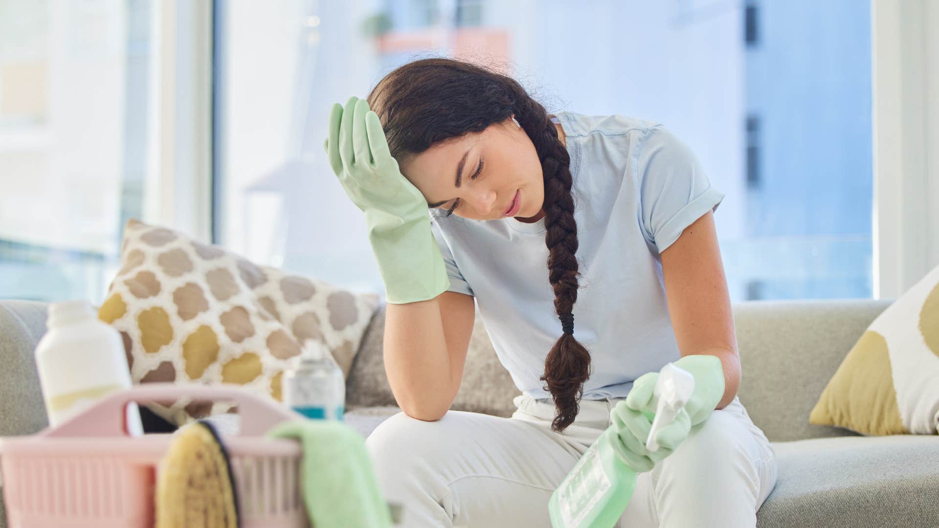 a wife who is so tired of doing everything for her husband usually say these things all the time i'm not a maid exhausted woman feeling like a maid in her own house