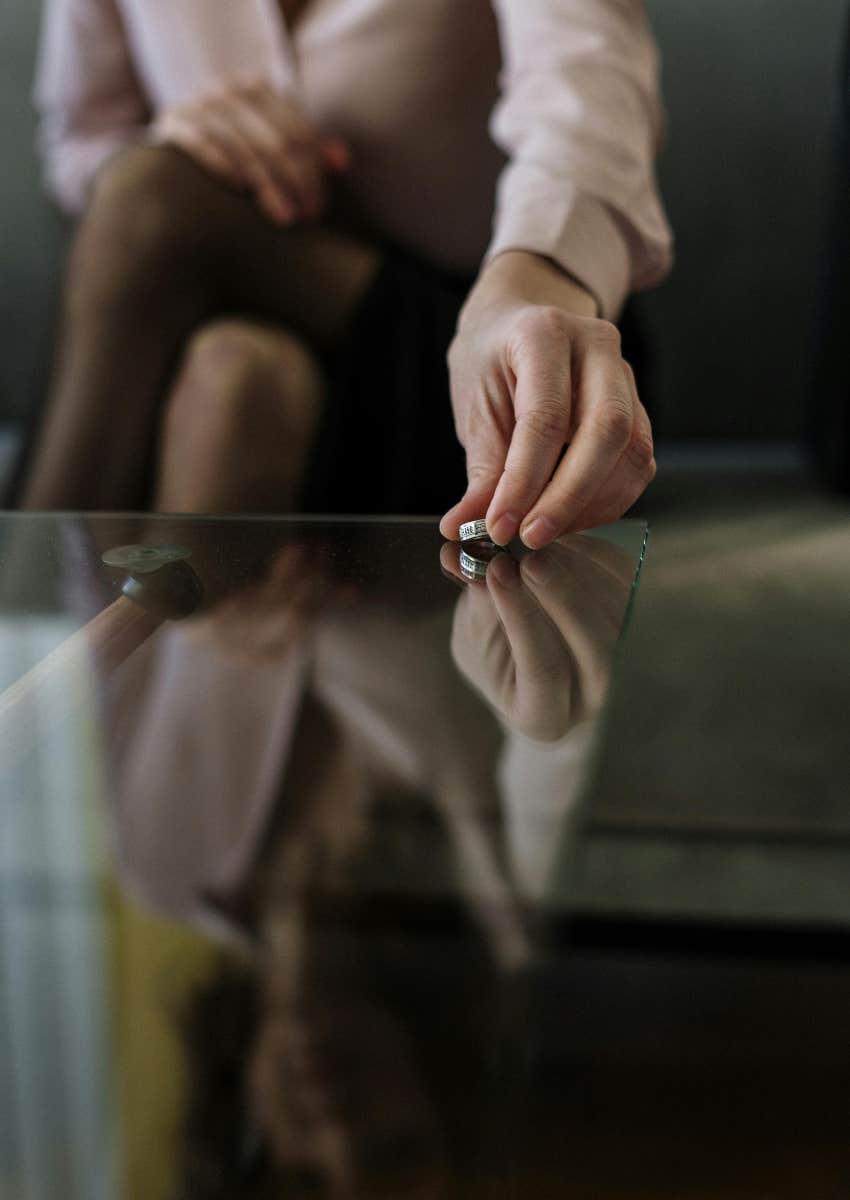 woman admits married money putting wedding ring down