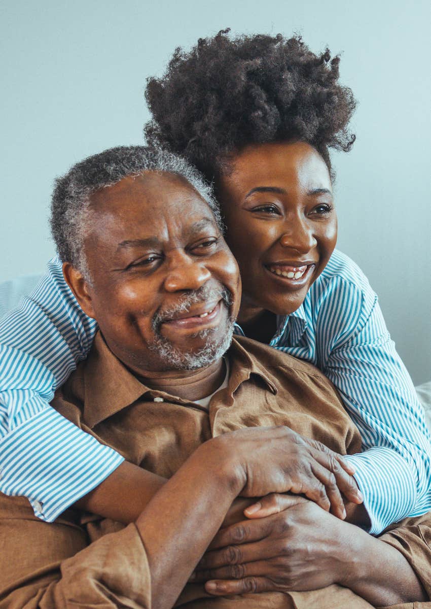 adult daughter with her father