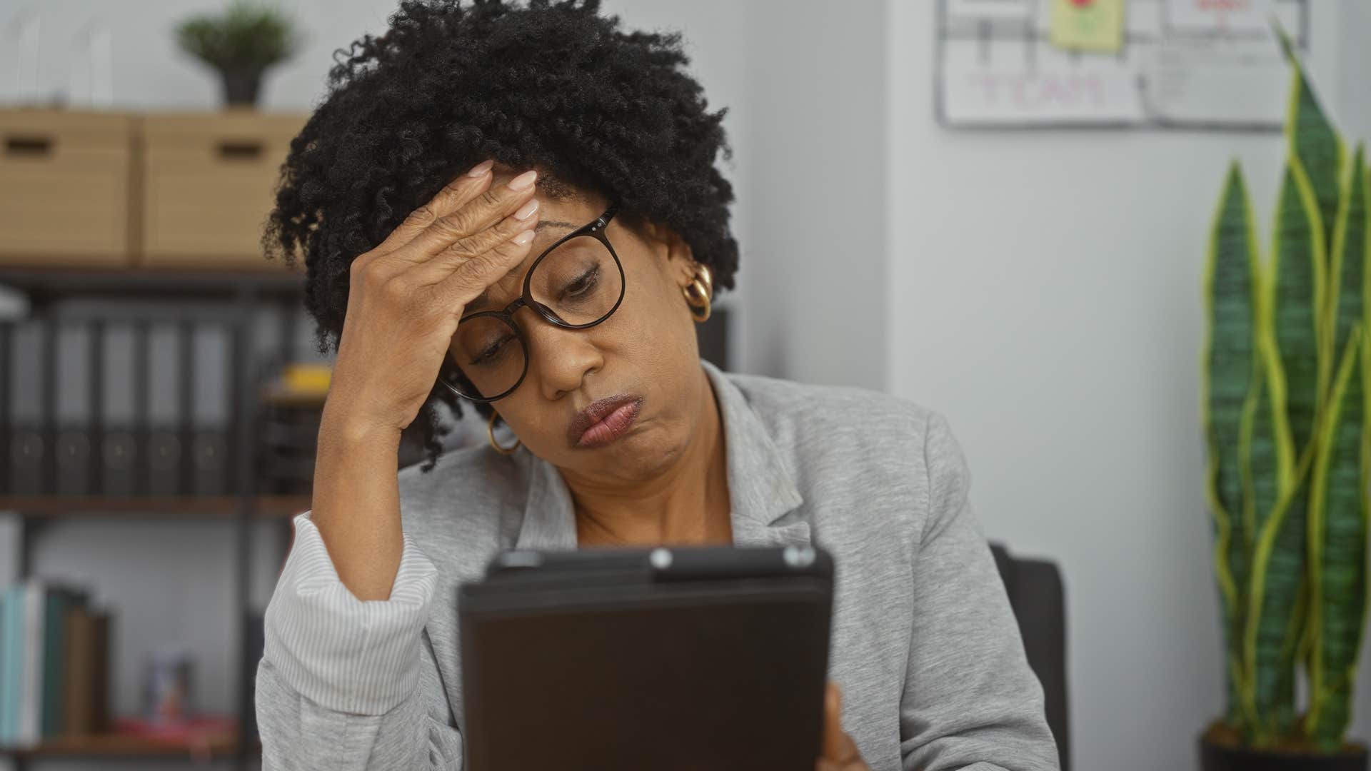 woman overthinking everything stressed out
