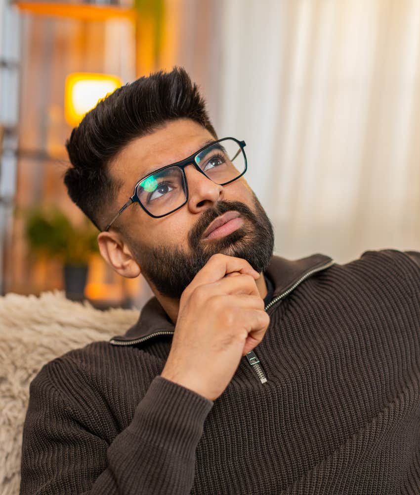 Emotional man wonders if he is her hero