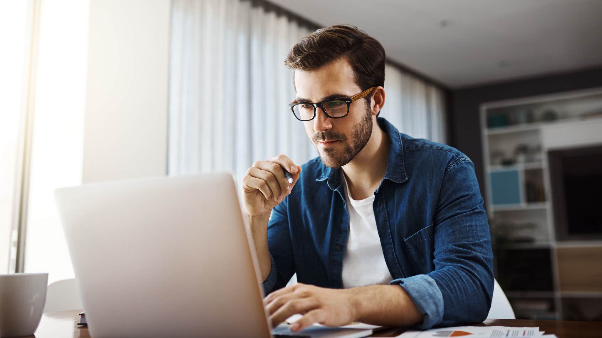 man researching if hes ready for a dog