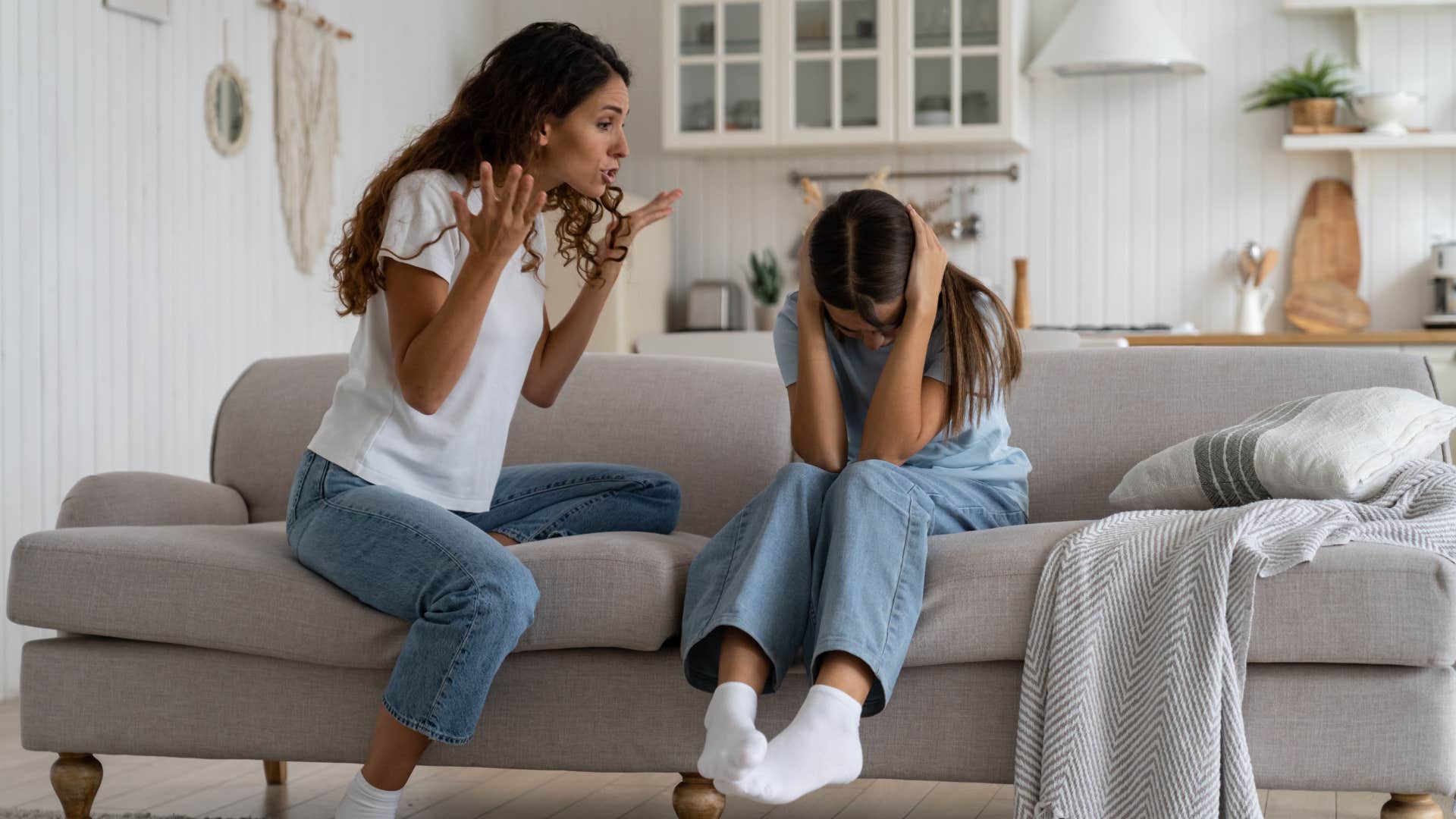 mom snapping at her kid over a small thing