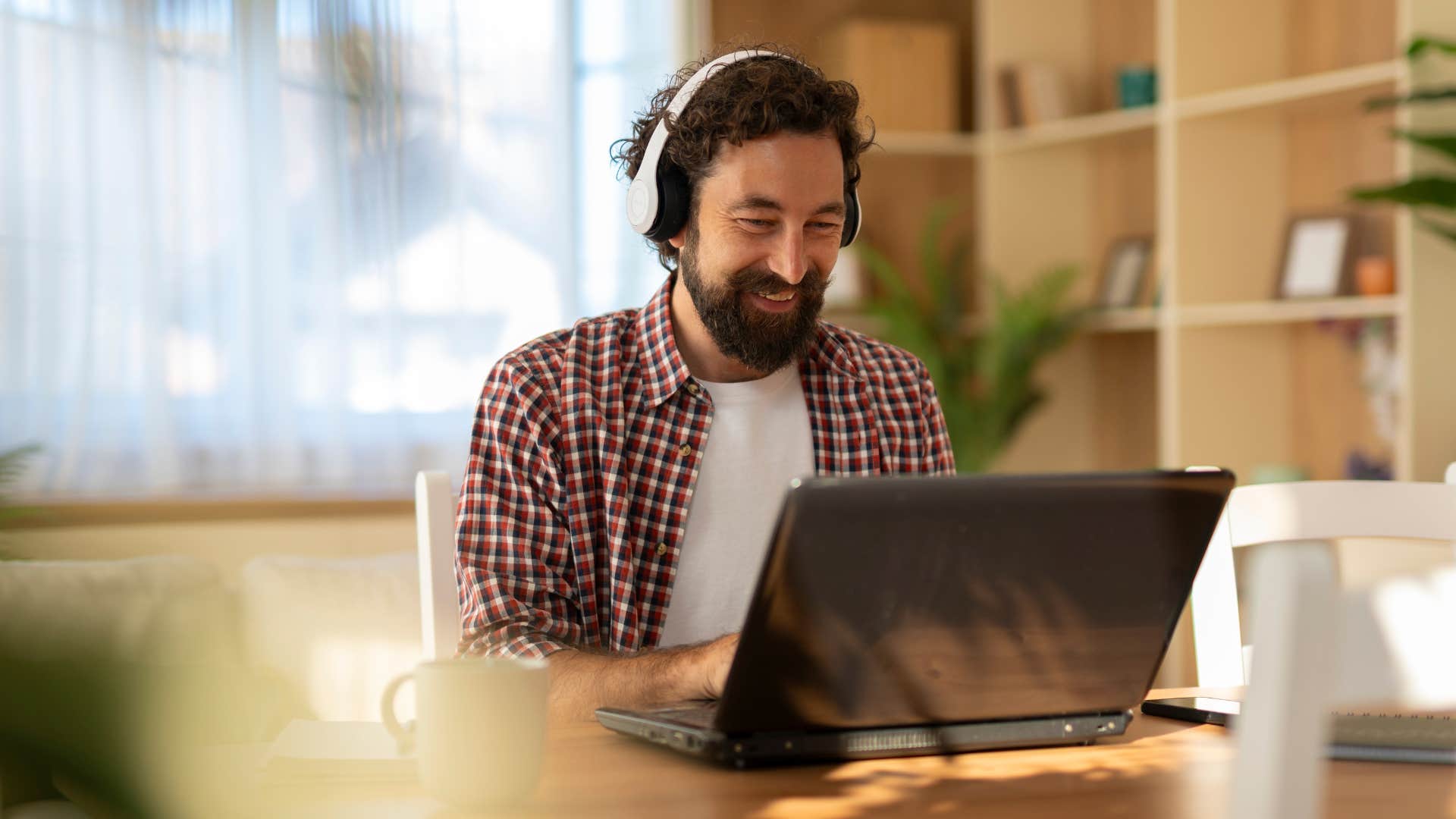 man doing his daily habits and routines at home