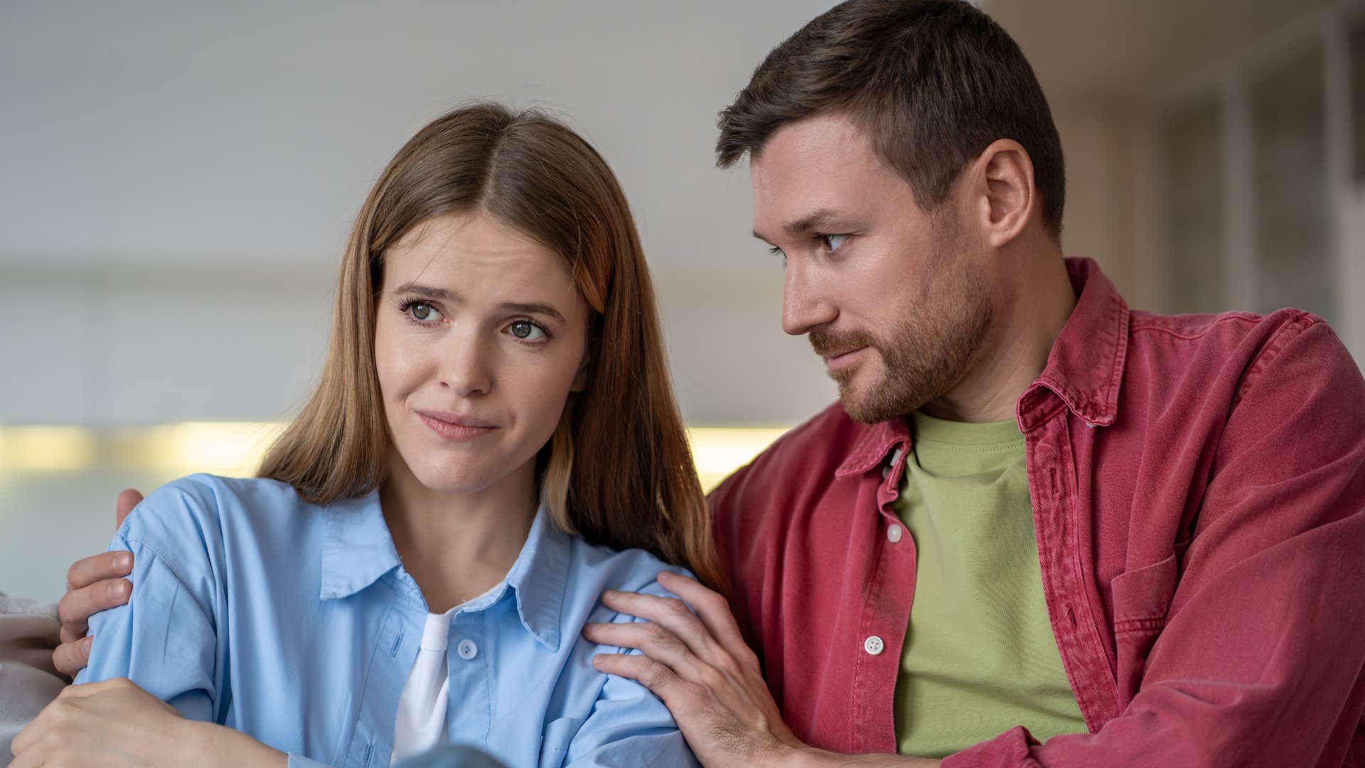 man fighting for his wife supporting her