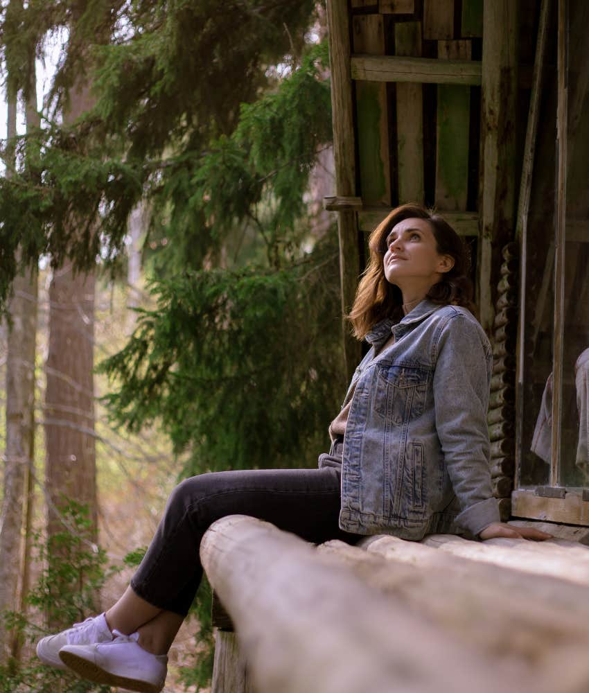 Anxious person changed scene to find peace