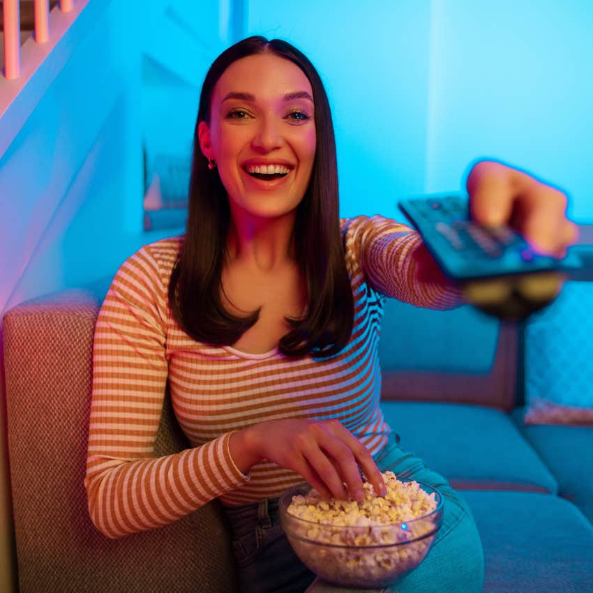 woman who is a funny woman as she likes movies about dumb stuff