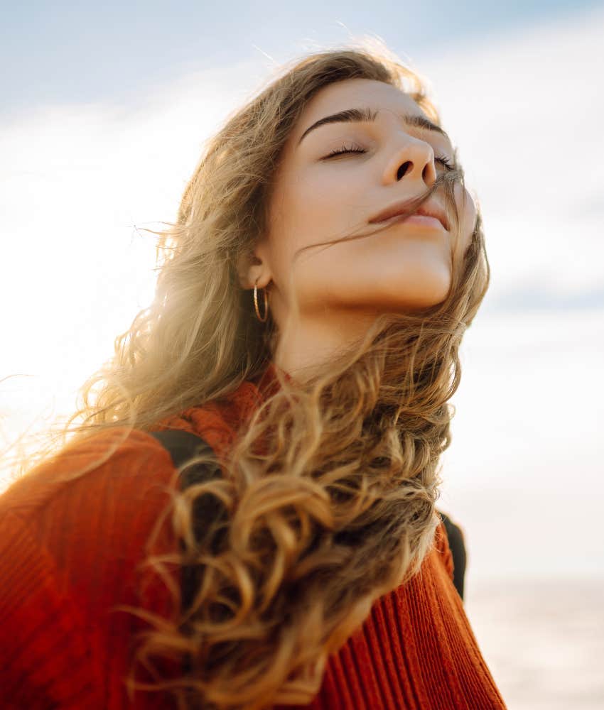 Calm person has emotional control