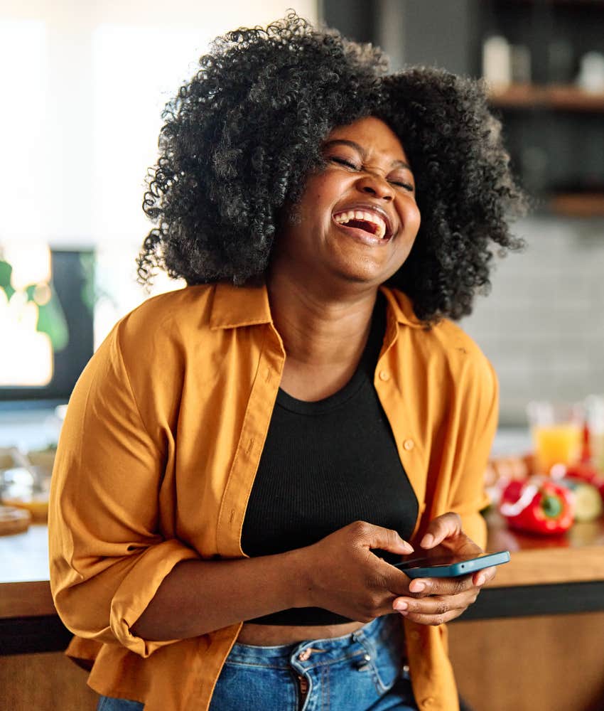 Person feels the height of love