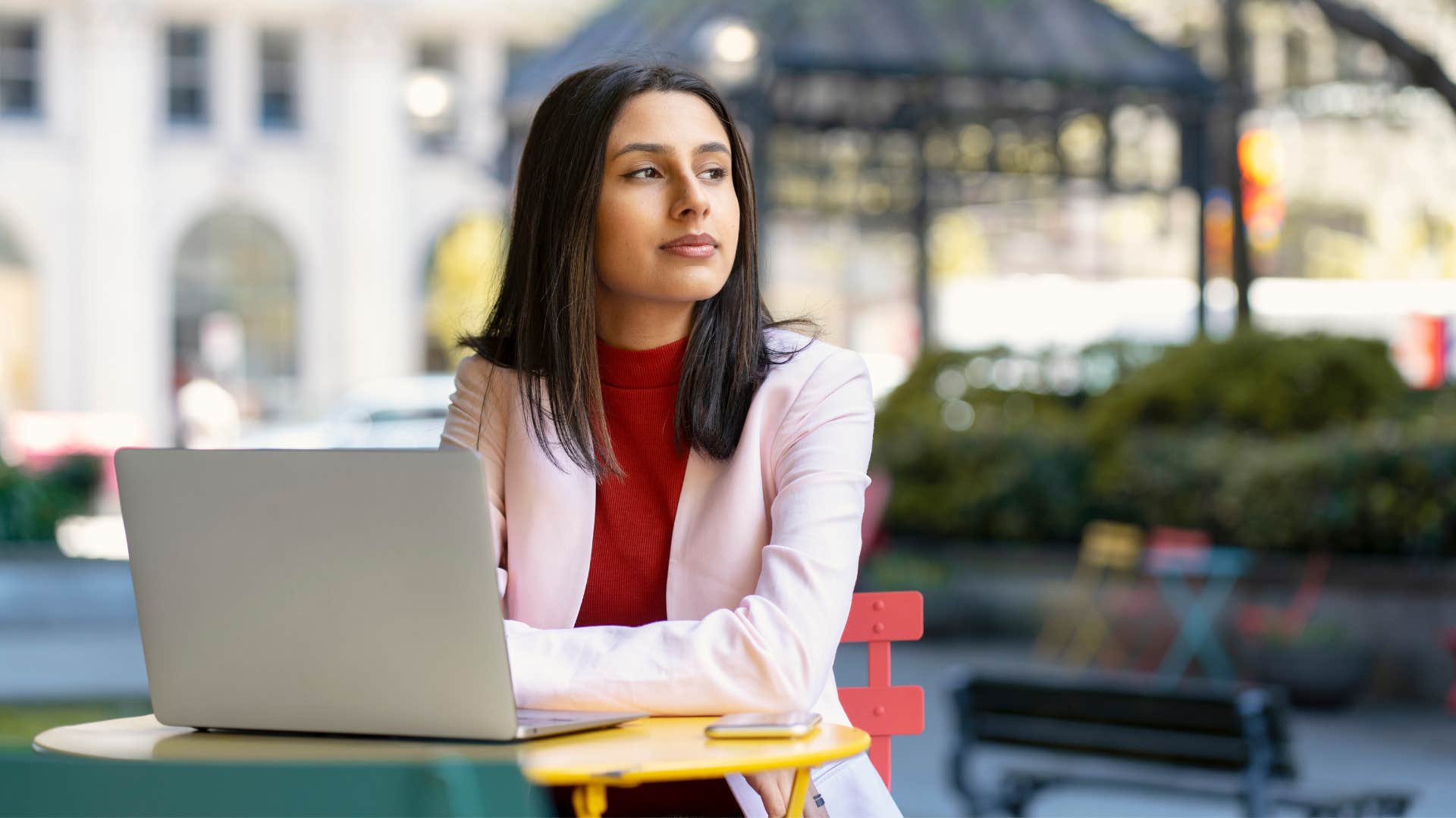 Confident person imagines what if