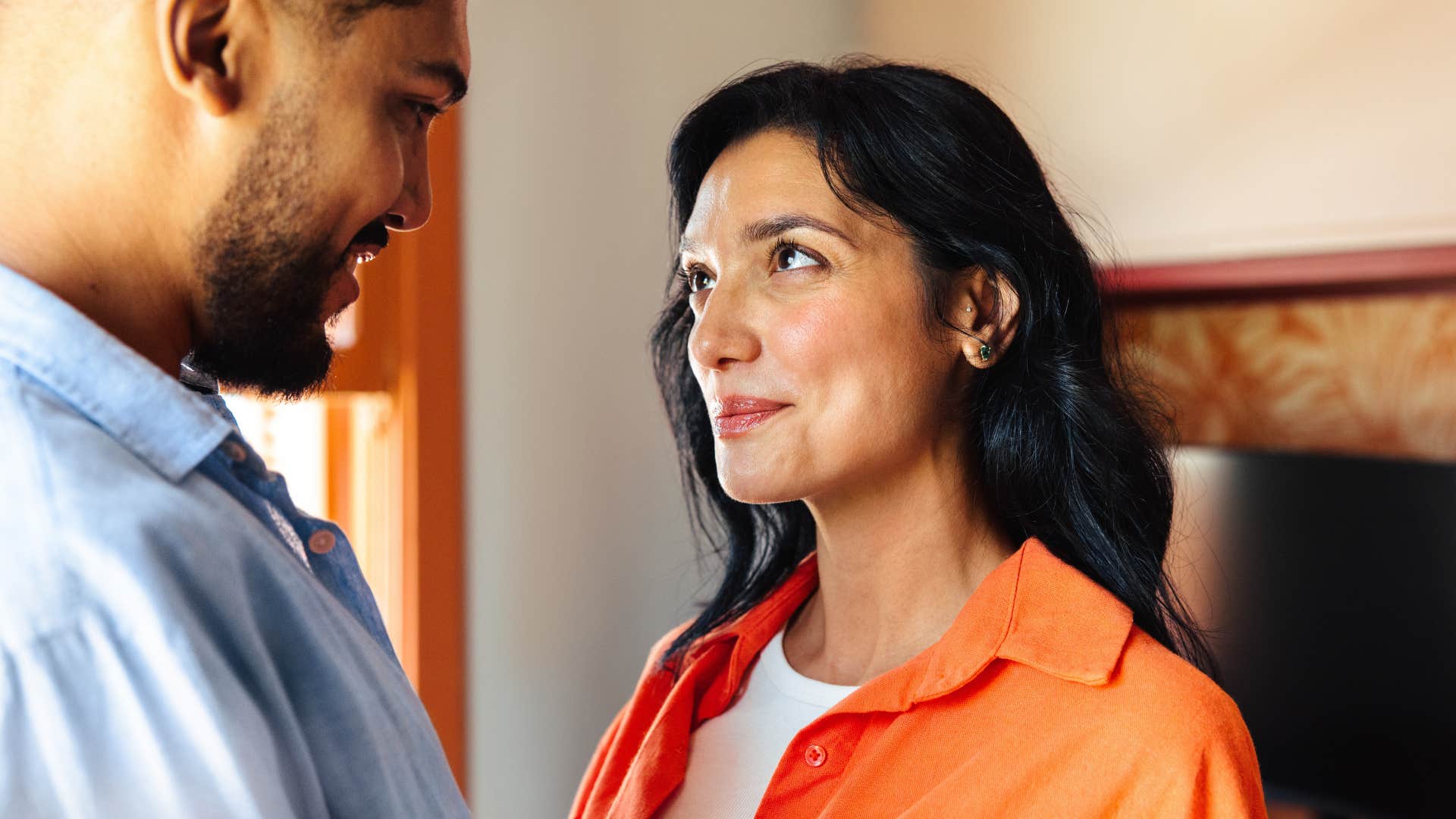 Romantic couple takes things slow