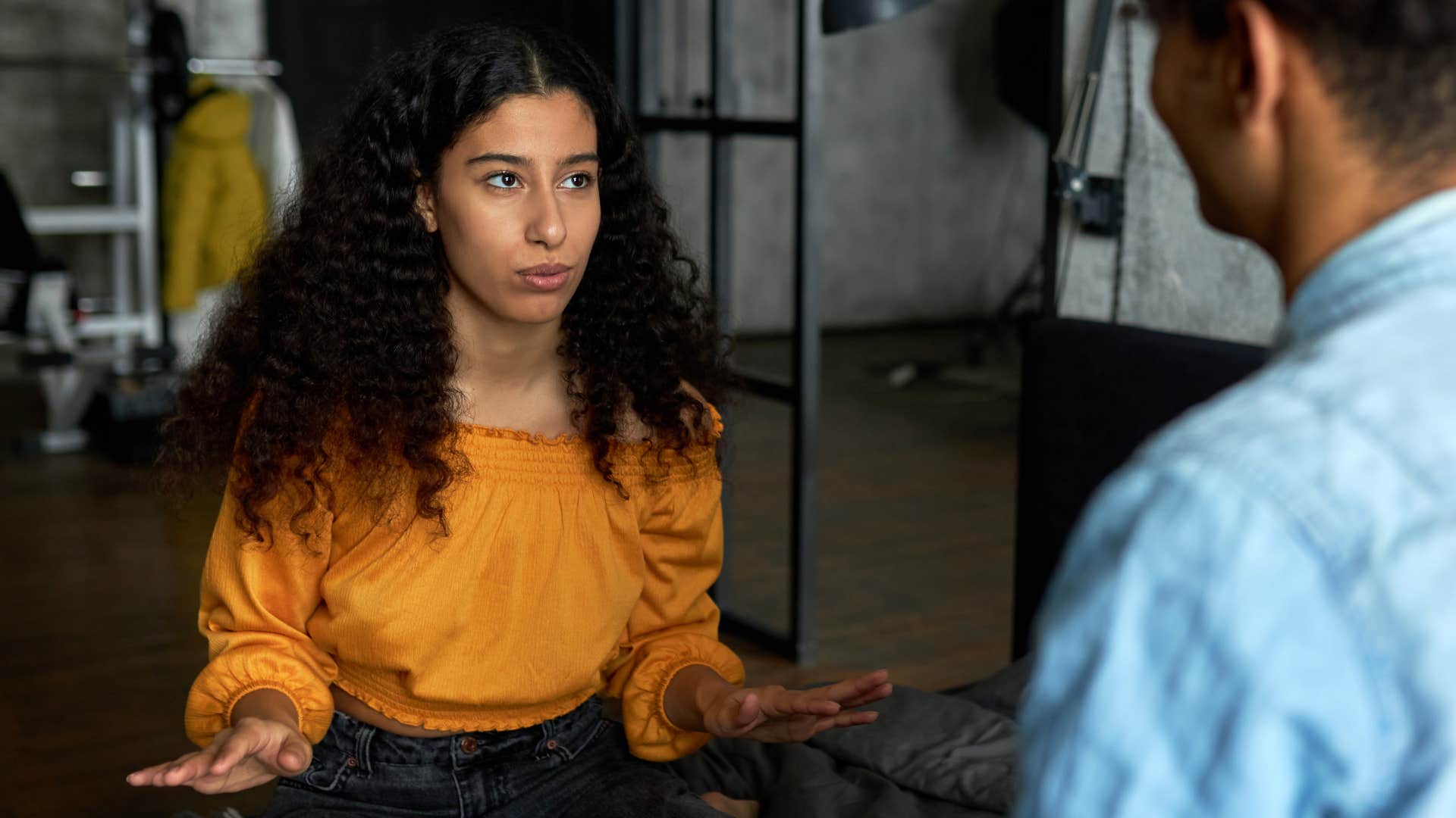 woman not wanting to argue with partner and enjoy the moment