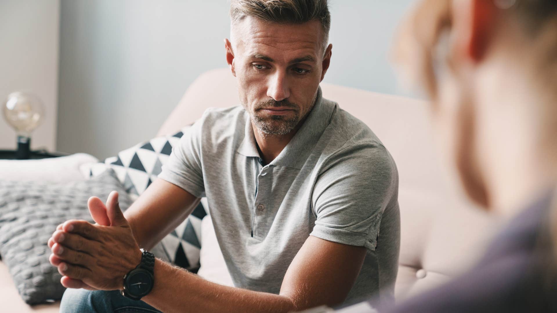 man telling his wife shes overthinking it