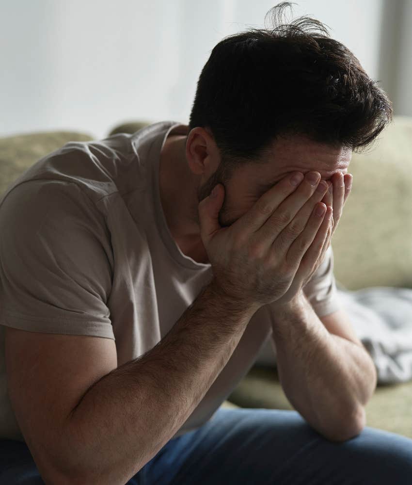 man stressed about life problems