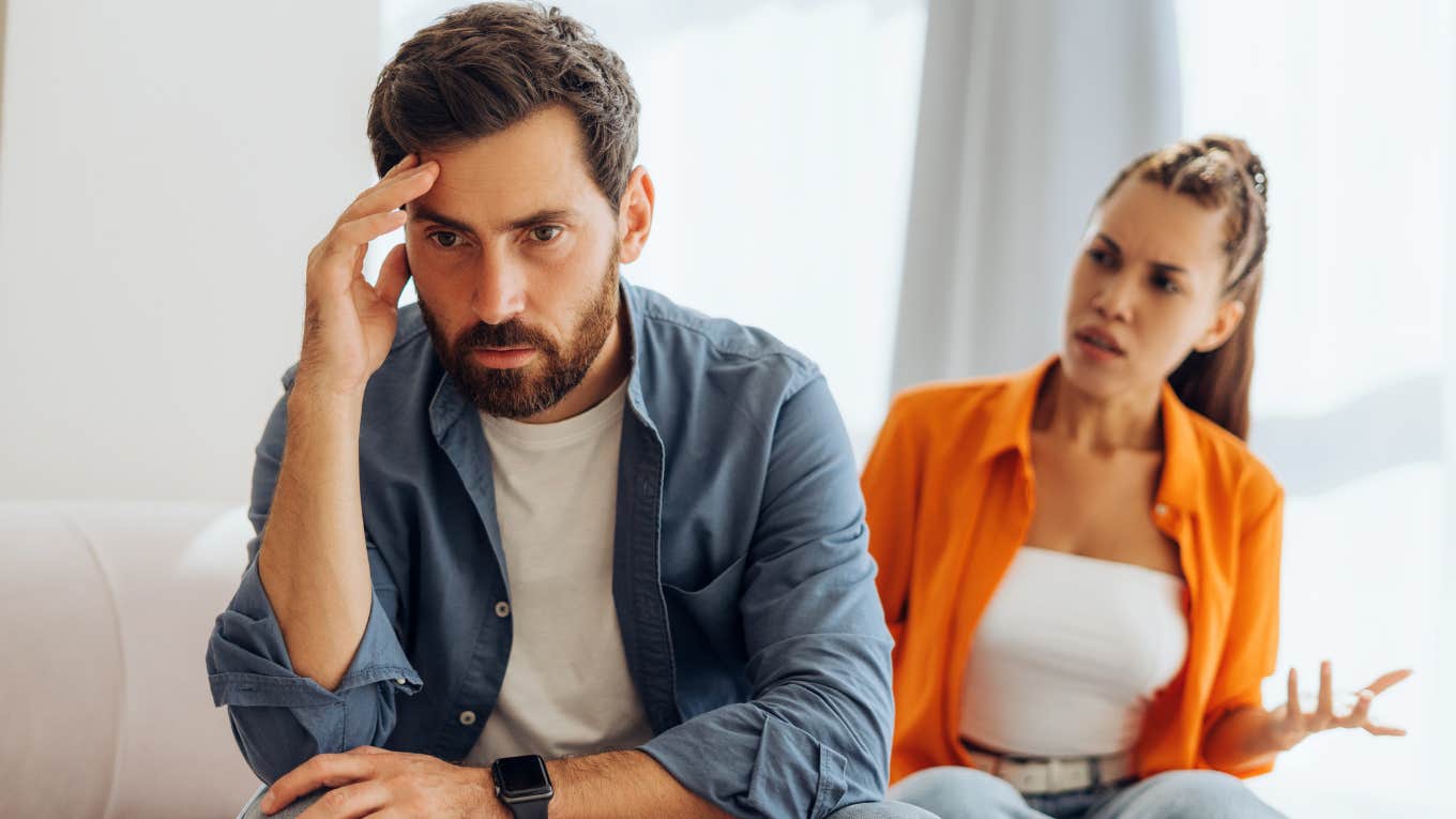woman hurting her husbands feelings looking angry