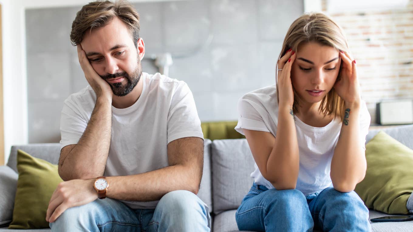 couple who have lost their chemistry upset with each other