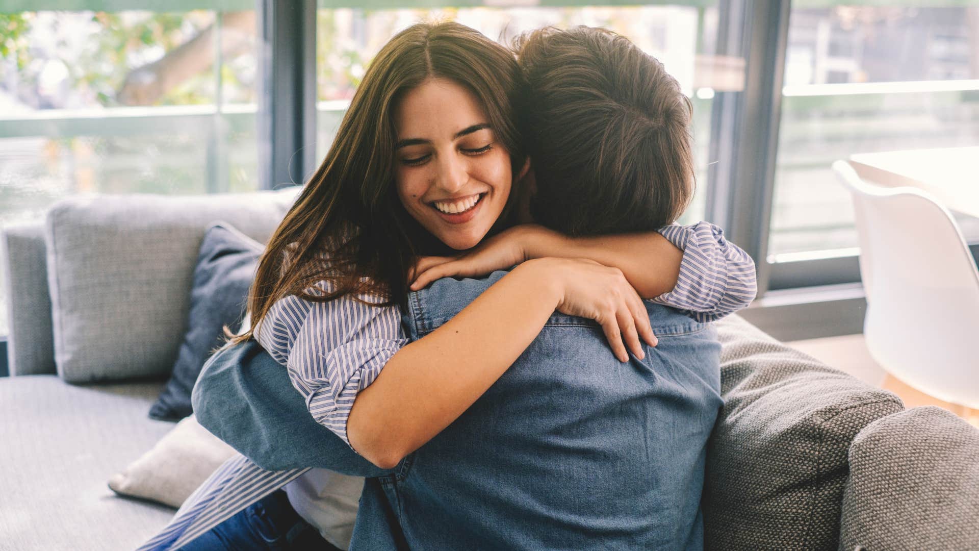 man and woman hugging as they promise to choose each other daily