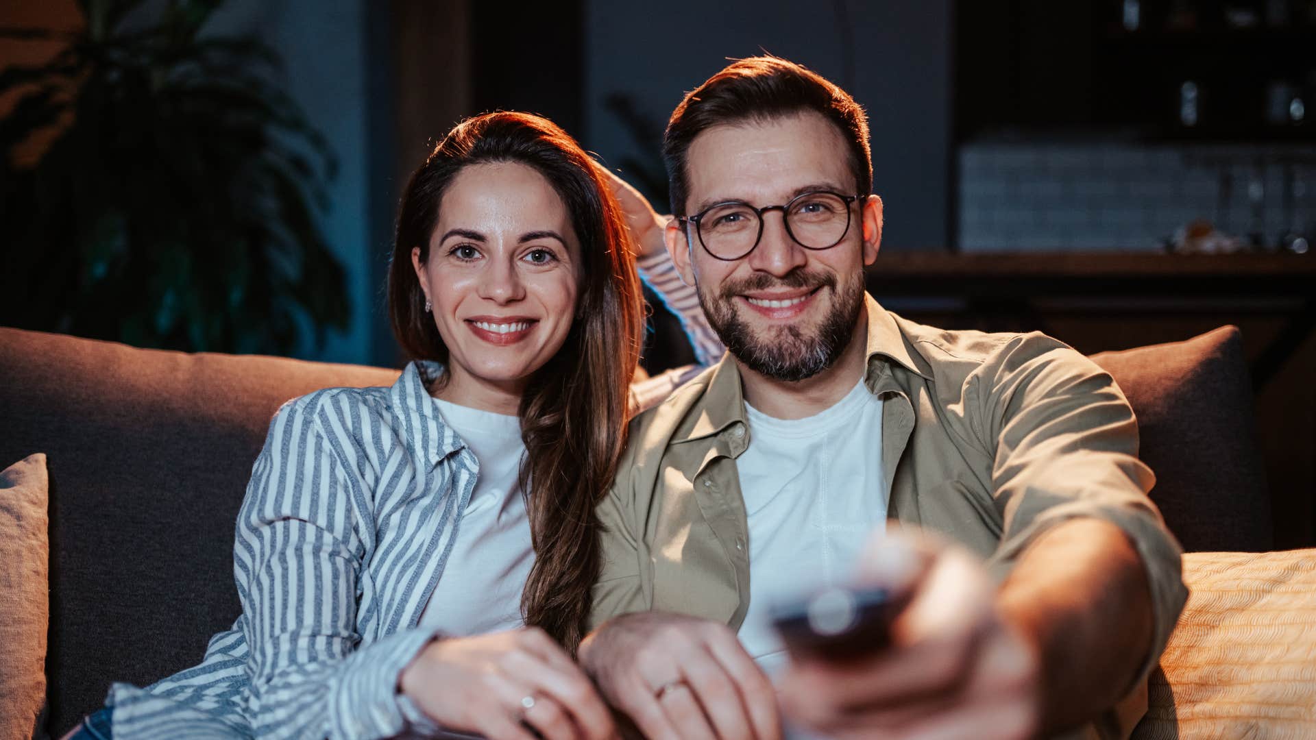 couple promises to make time for one another as they watch movie