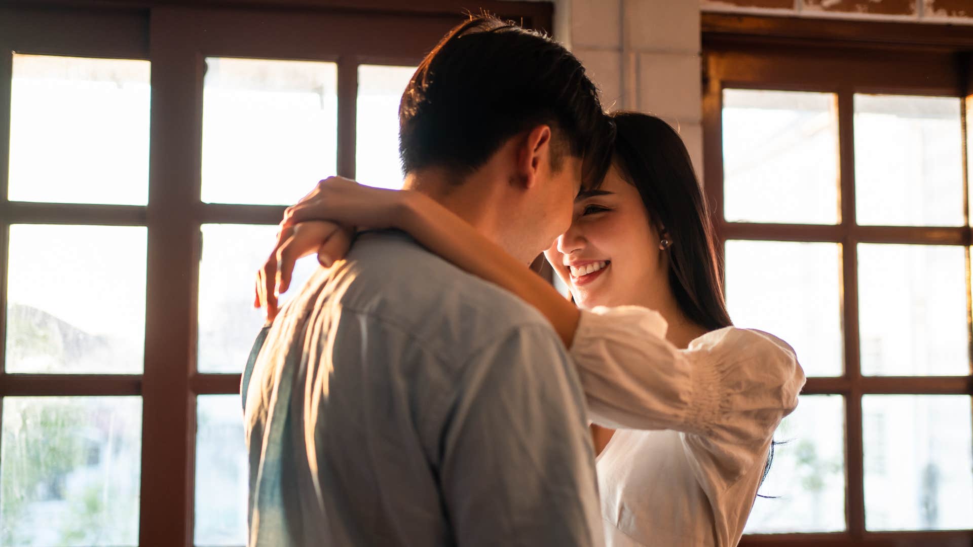 couple embracing one another as they promise to speak to each other with kindness