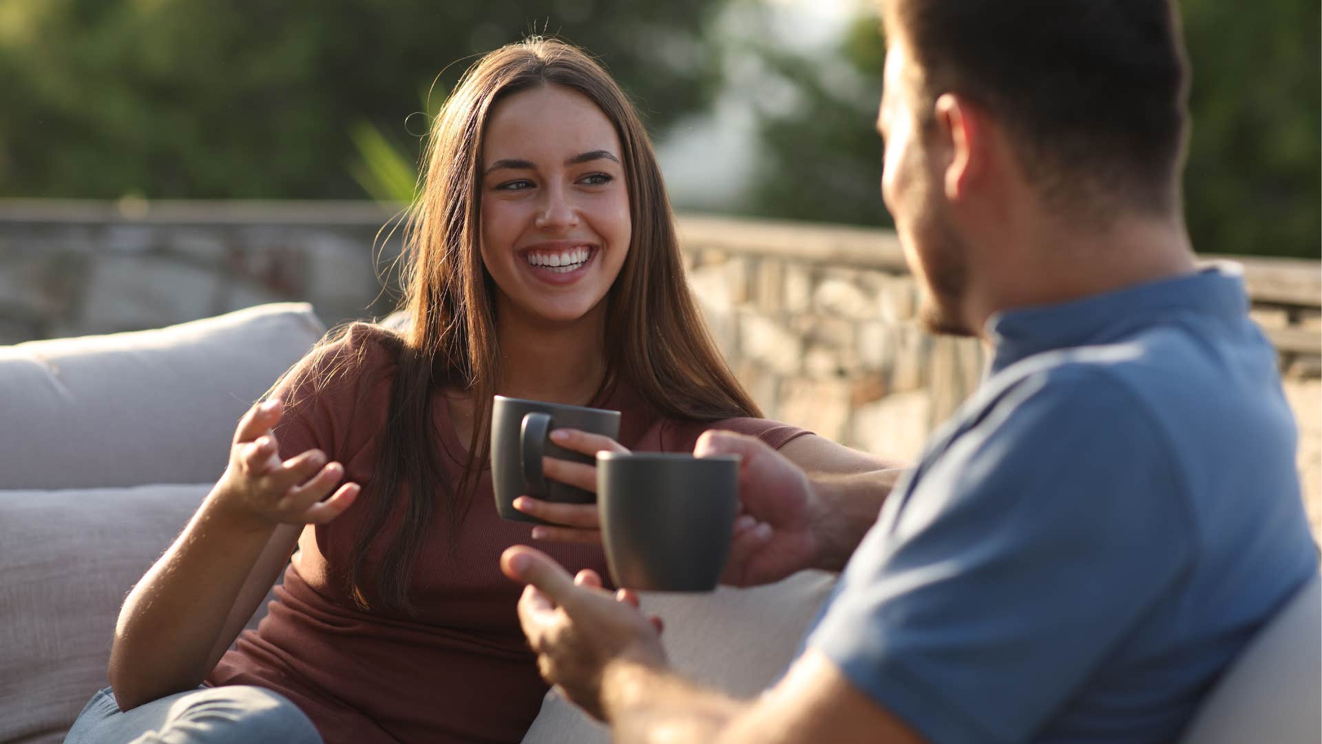 couple communicating openly over coffee