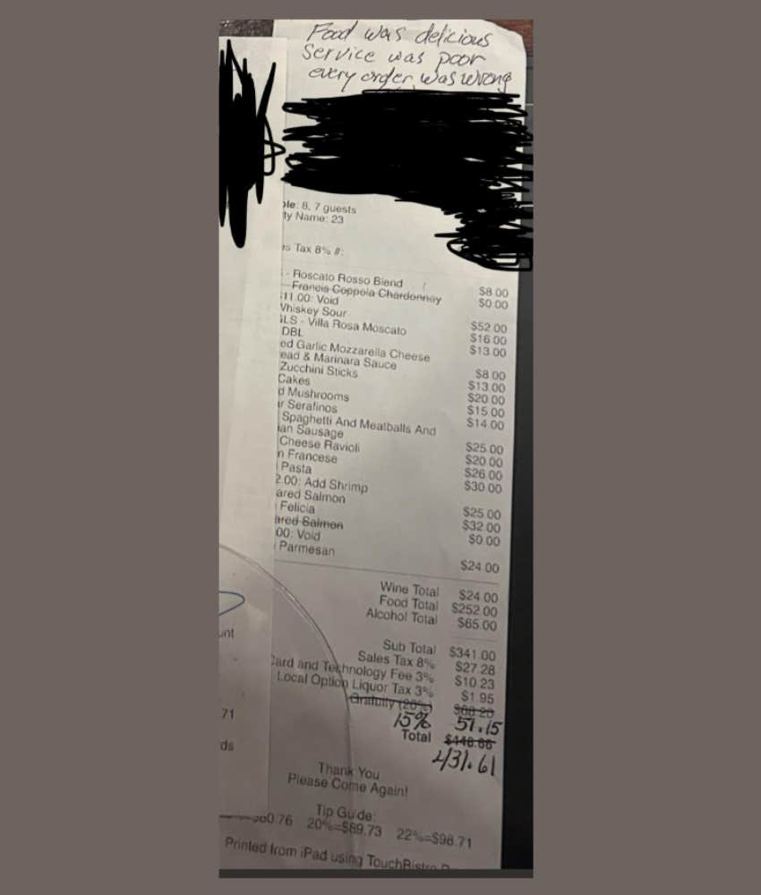 Customer Removes Automatic Gratuity Because Of How His Server Looked Reddit