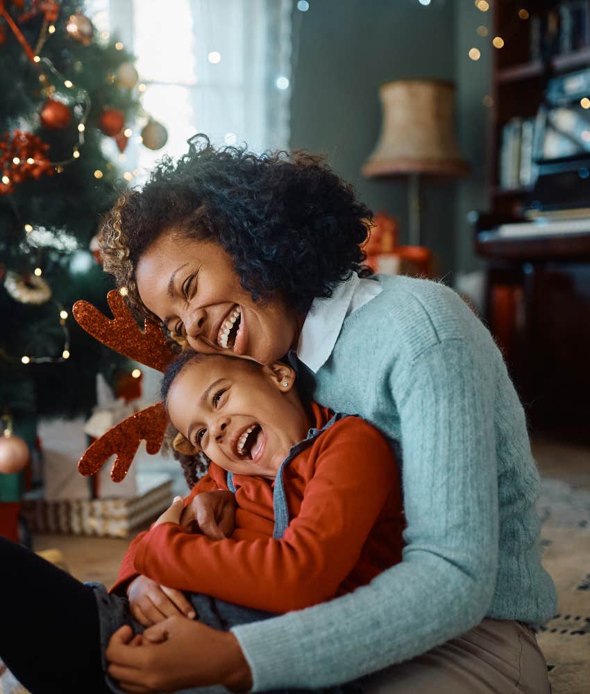 family spending christmas together