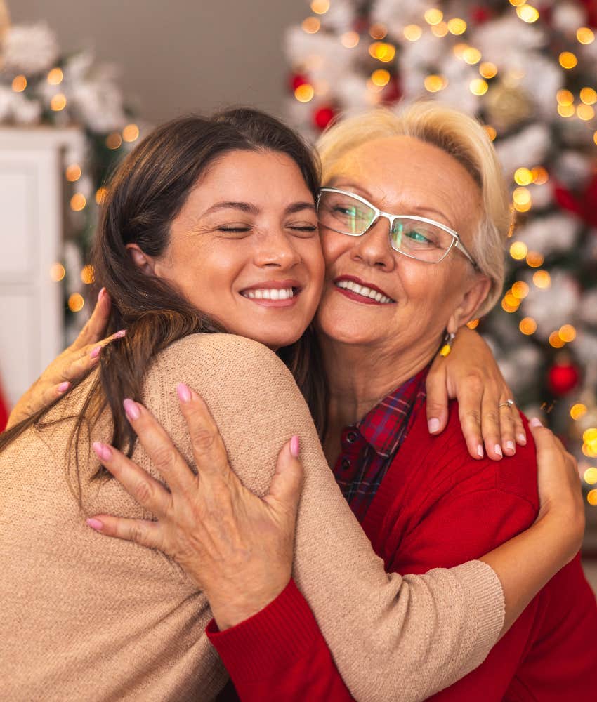 family spending christmas together without exchanging gifts