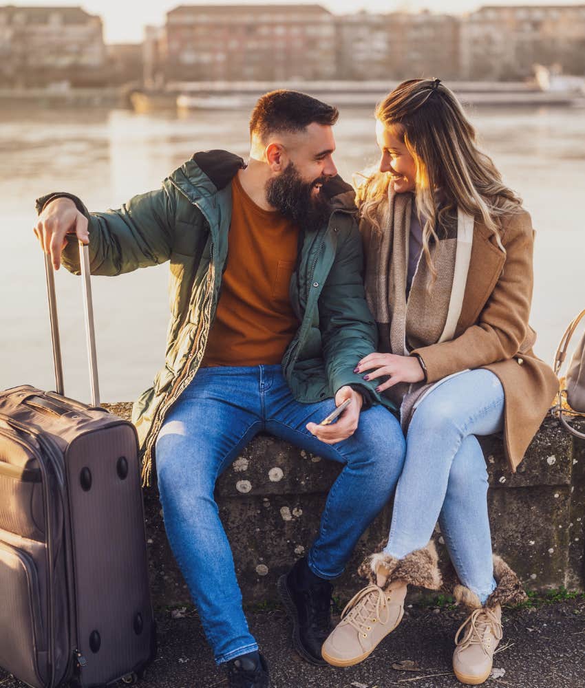 Couple traveling together that packed less to enjoy more 