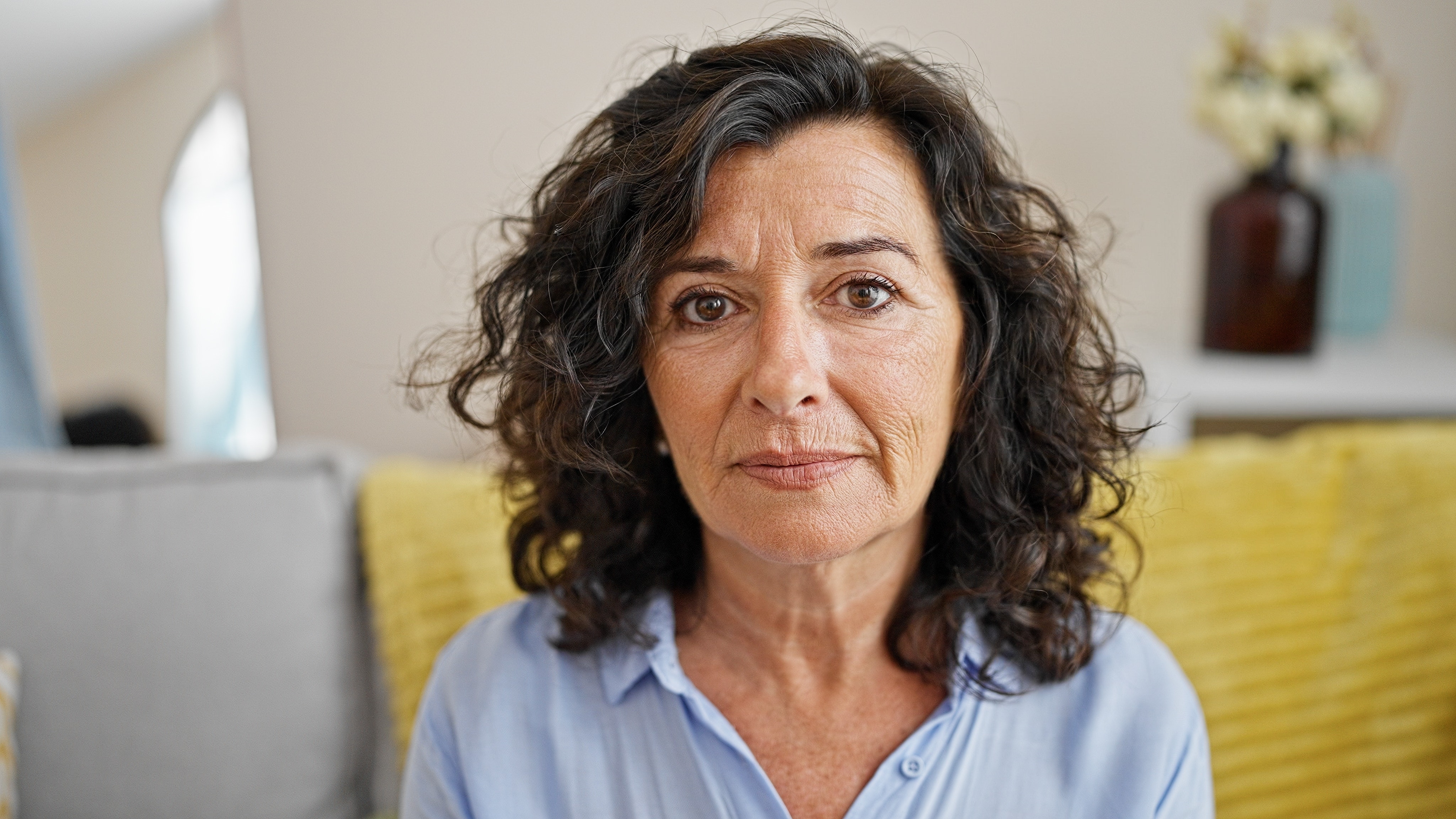 gen X woman looking annoyed about to complain