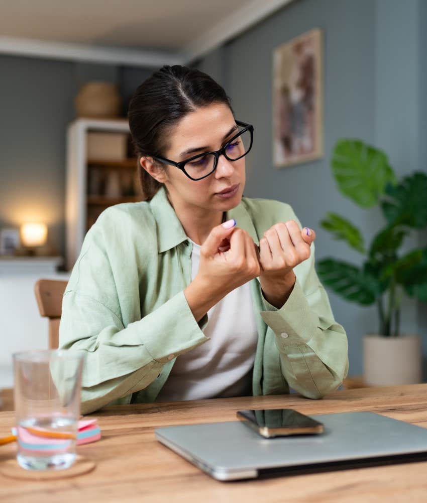 Radiant person gets momentarily distracted