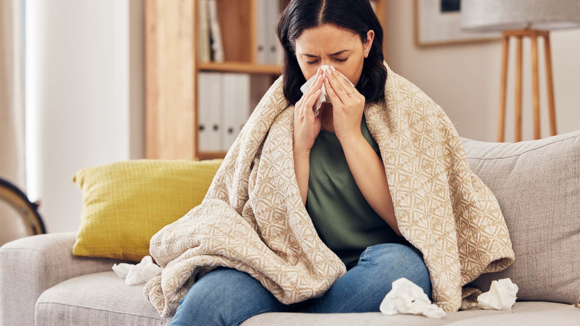 woman who is so exhausted as she may have allergies