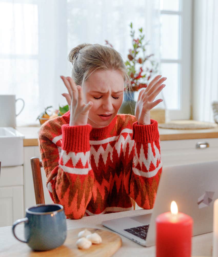 woman feeling pressure to host christmas