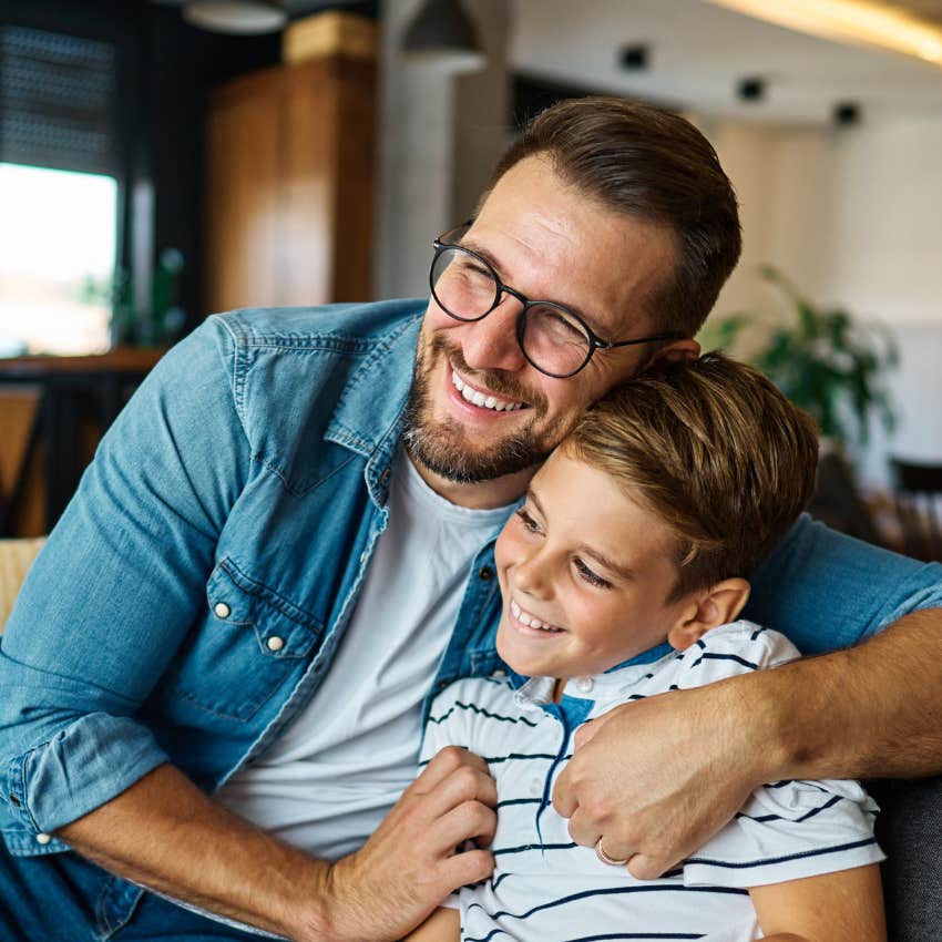 man who is raising a happy child even though he never had a good role model