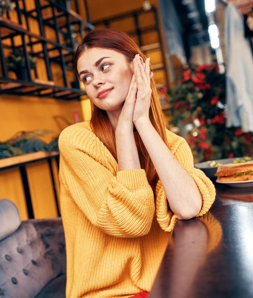 Woman already in love on first date