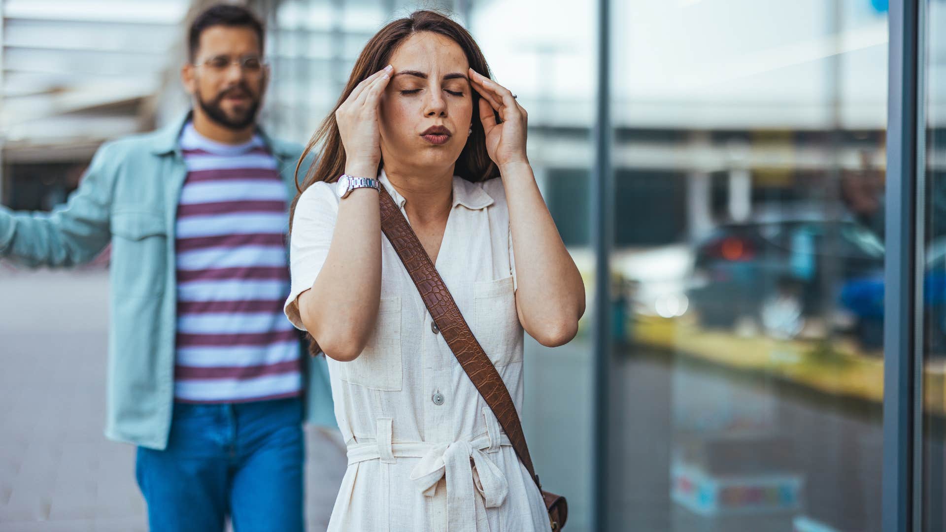 woman walking away feeling undesired by husband