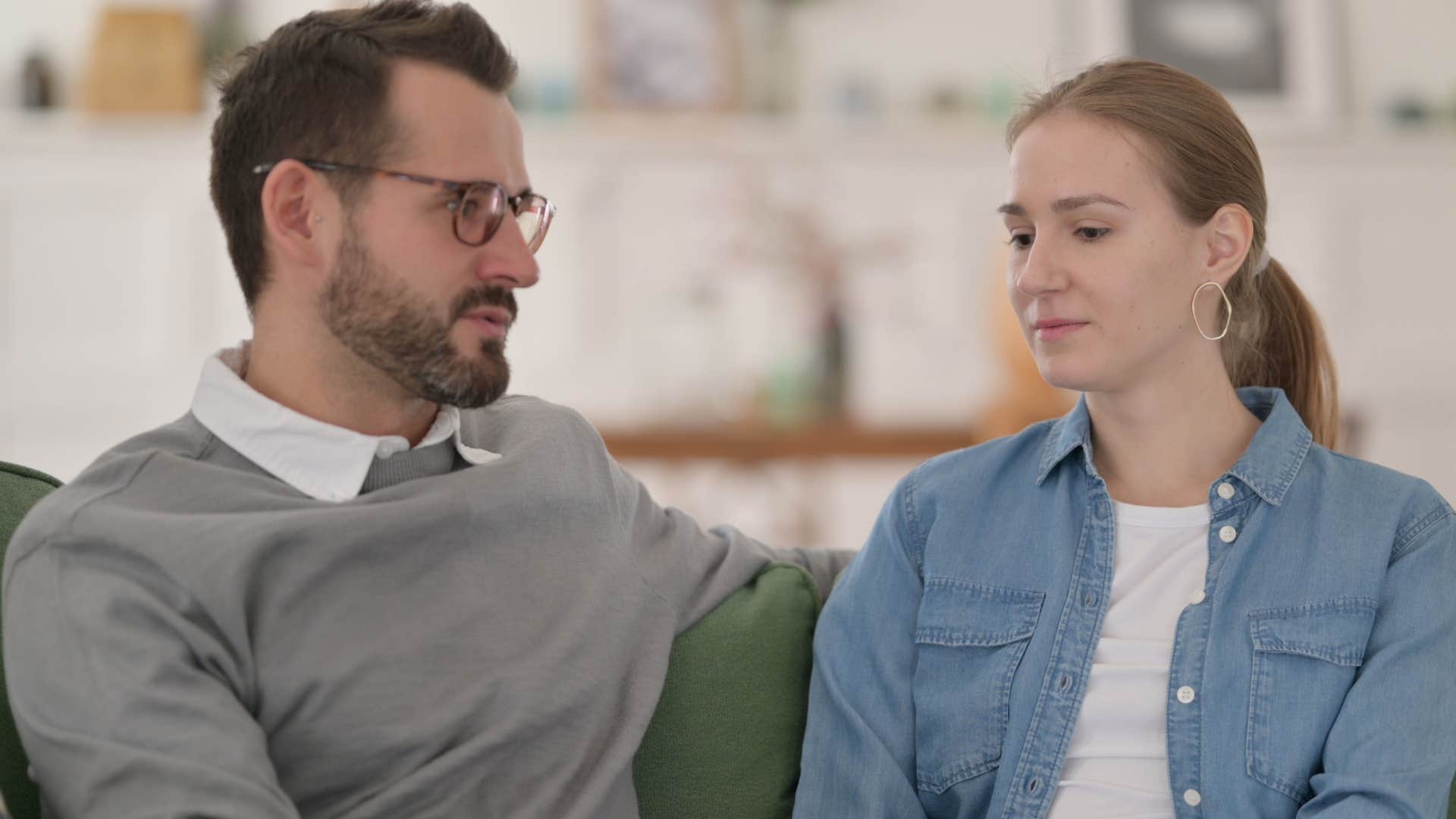 couple having tense conversation