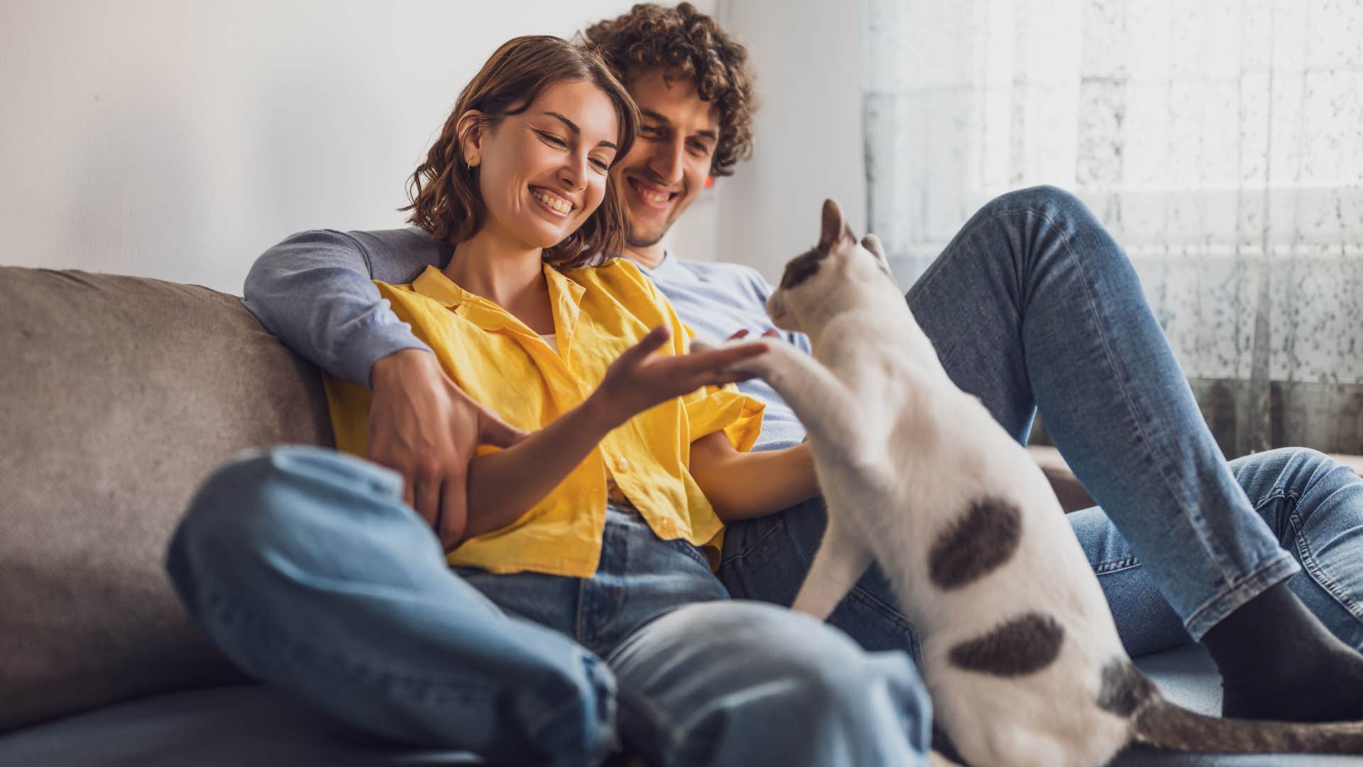 woman who moves with intention with a cat