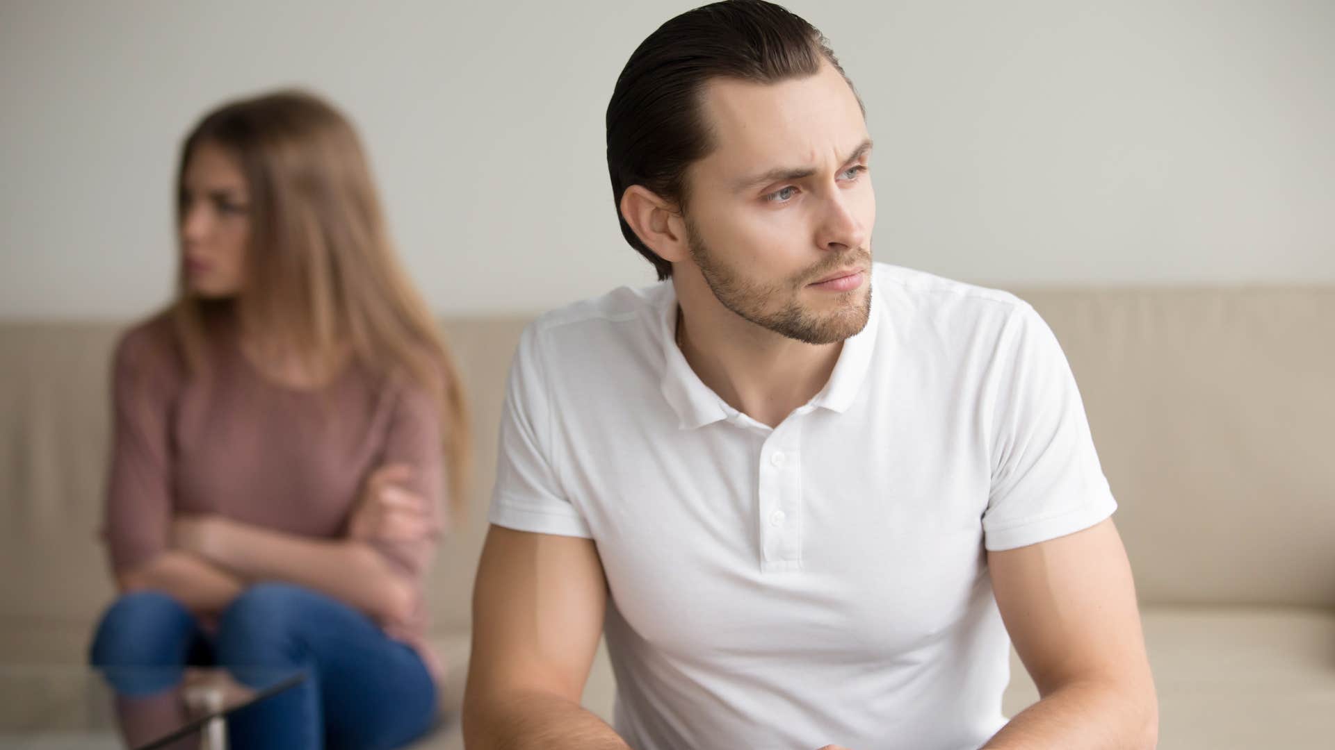 man saying you'll never find anyone better than me to upset wife