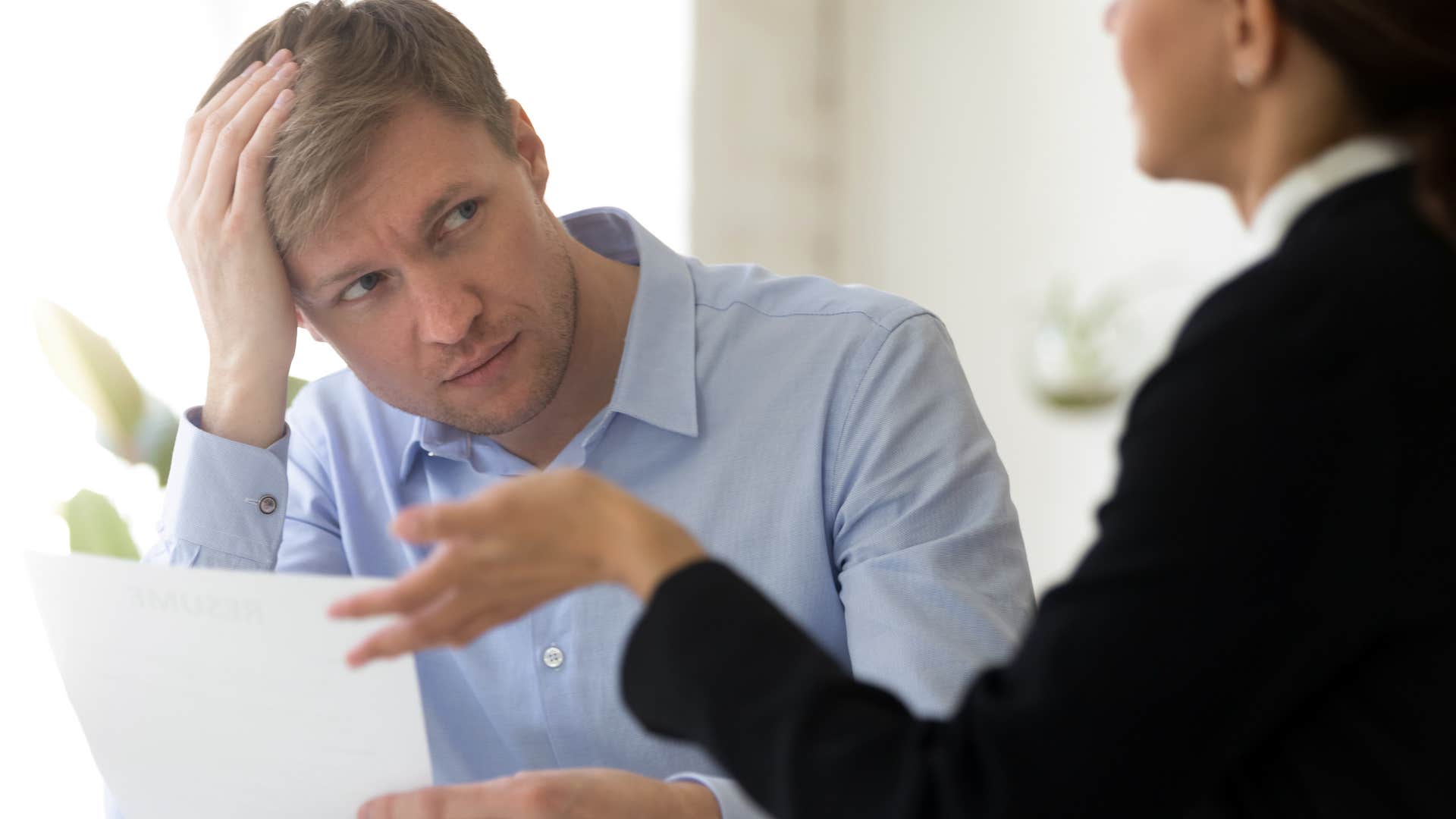 man saying you made me do it blaming boss at work