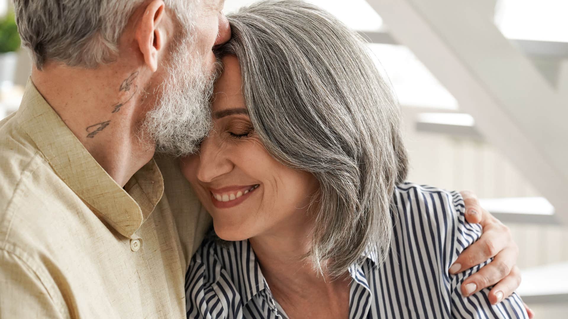 couple with a trusting relationship hugging